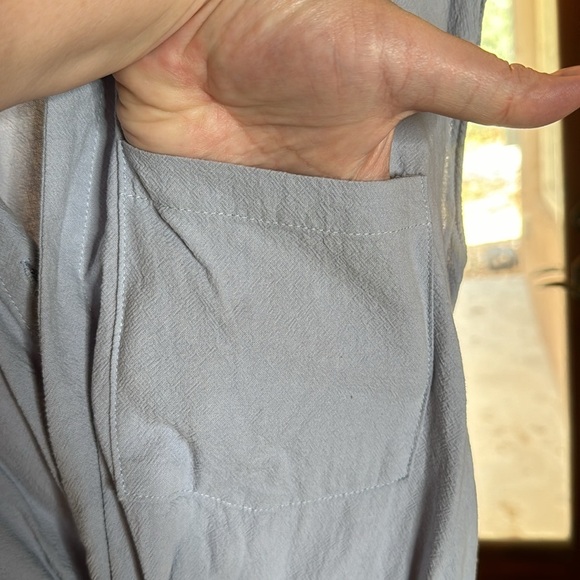 Zara Basic Casual 100% Cotton Light Blue Shirt Jumpsuit Romper Size XS - Picture 9 of 14